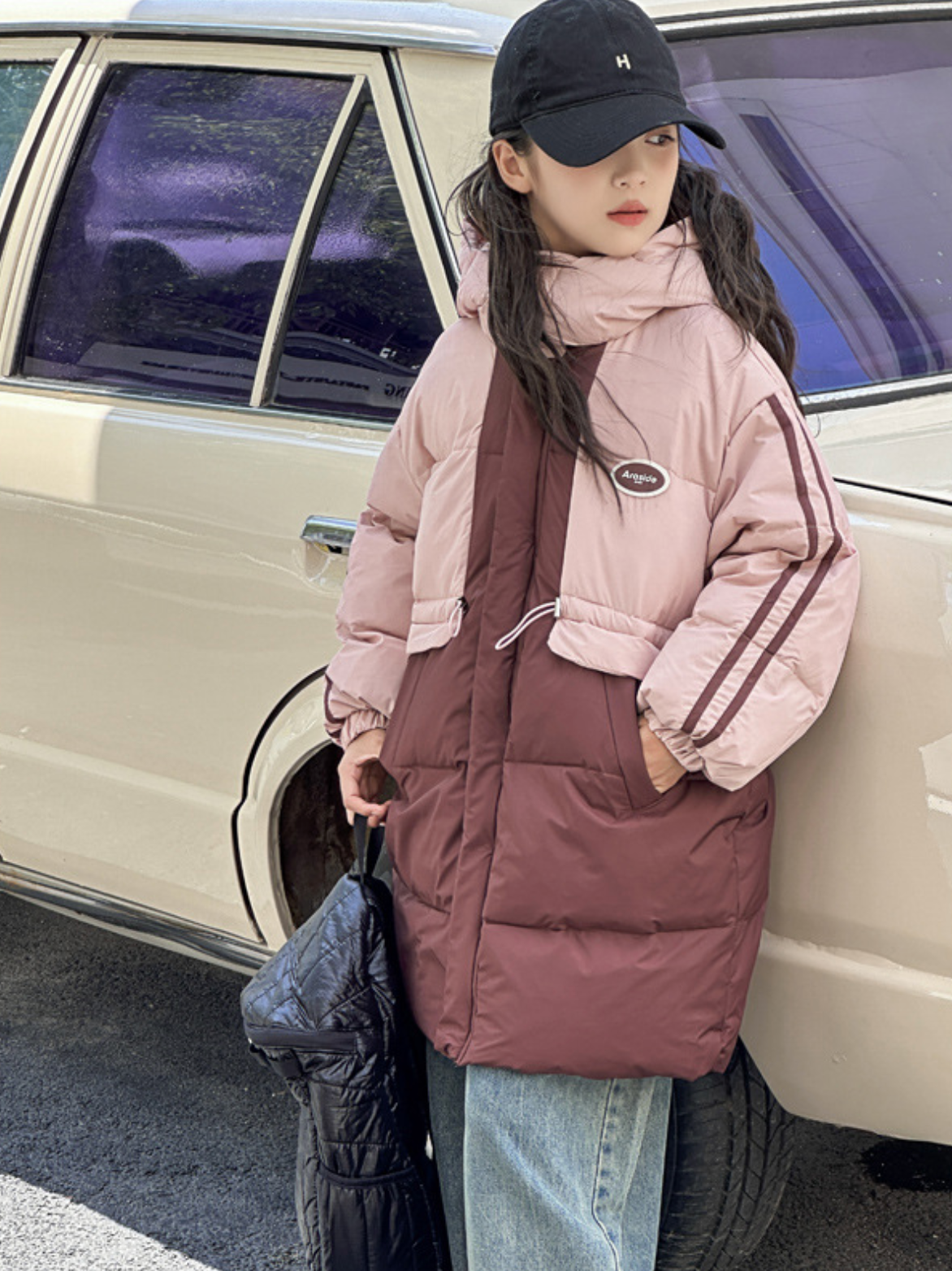 New color blocked children's down jackets for adults, girls, and boys